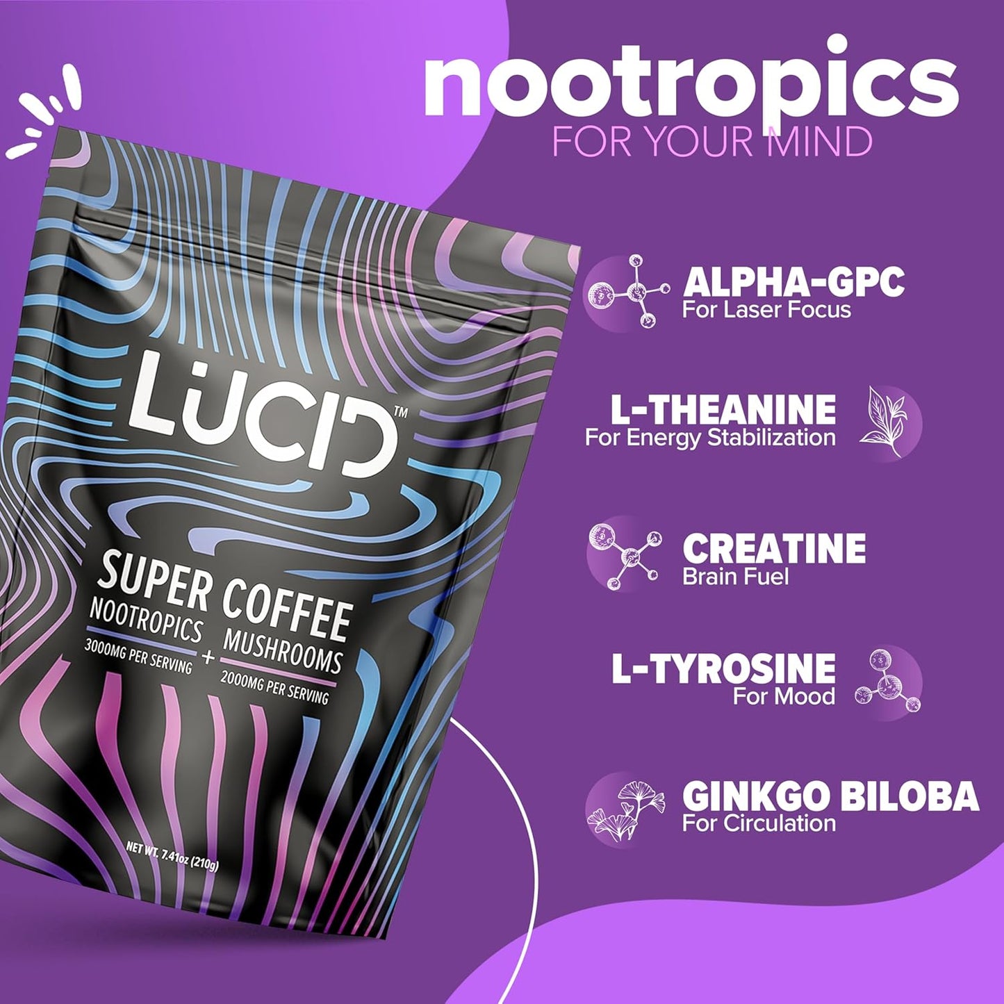 Lucid™ Nootropic+Mushroom Coffee - Lucid™
