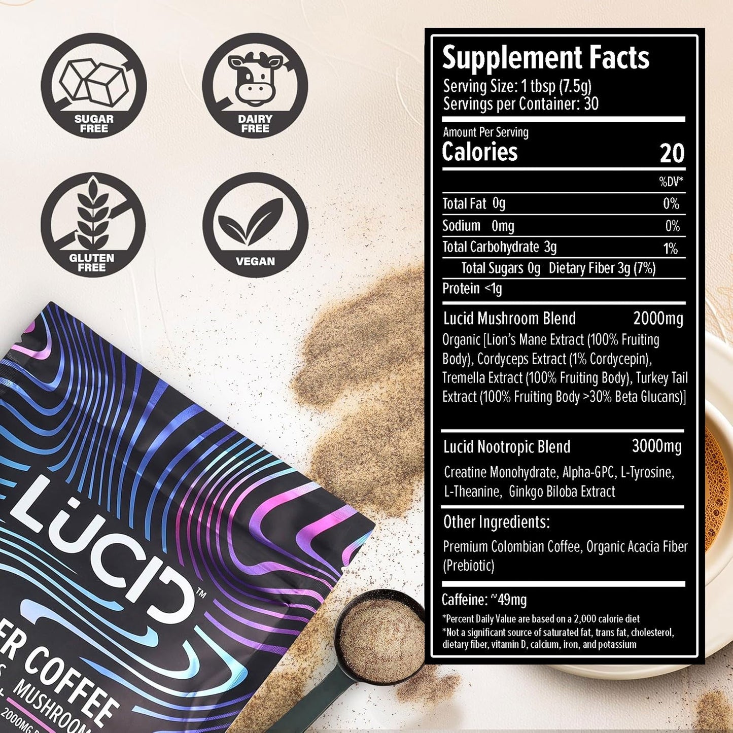 Lucid™ Nootropic+Mushroom Coffee - Lucid™