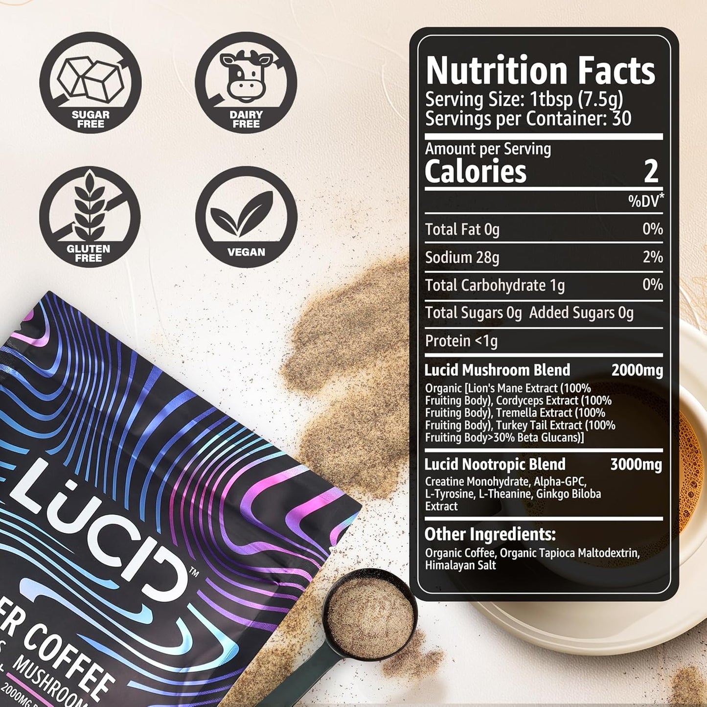 
                  
                    Lucid™ Nootropic+Mushroom Coffee - Lucid™
                  
                