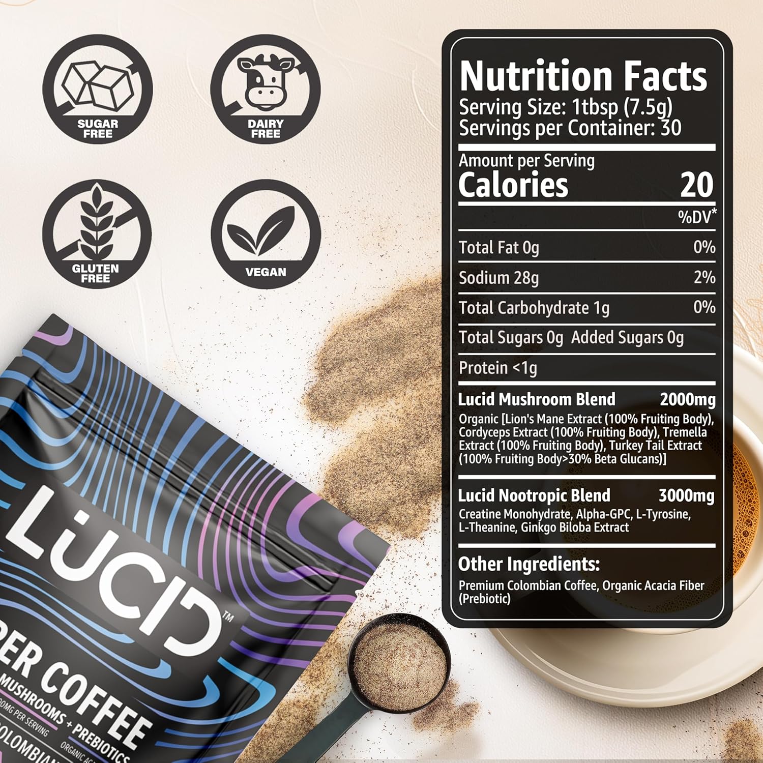 Lucid™ Nootropic+Mushroom Coffee - Lucid™