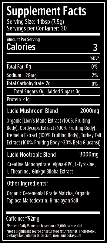 
                  
                    Lucid™ Nootropic+Mushroom Matcha - Lucid™
                  
                