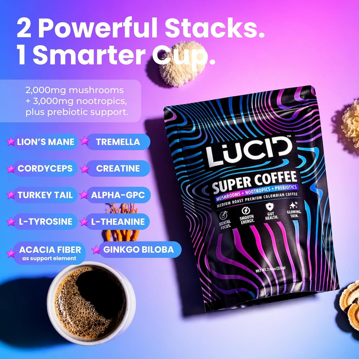 
                  
                    Nootropic+Mushroom Coffee - Lucid™
                  
                