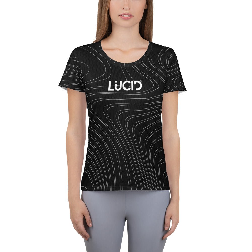 Women's "Black Swirl" Athletic T-shirt - Lucid™