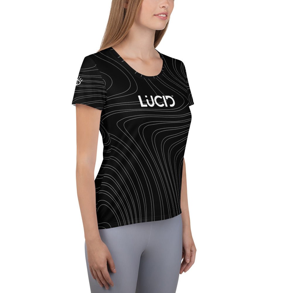 
                  
                    Women's "Black Swirl" Athletic T-shirt - Lucid™
                  
                