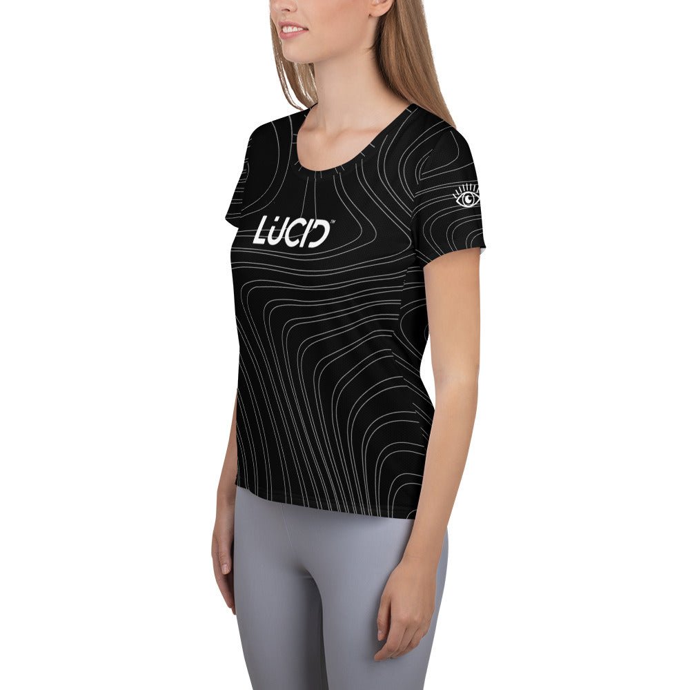 
                  
                    Women's "Black Swirl" Athletic T-shirt - Lucid™
                  
                